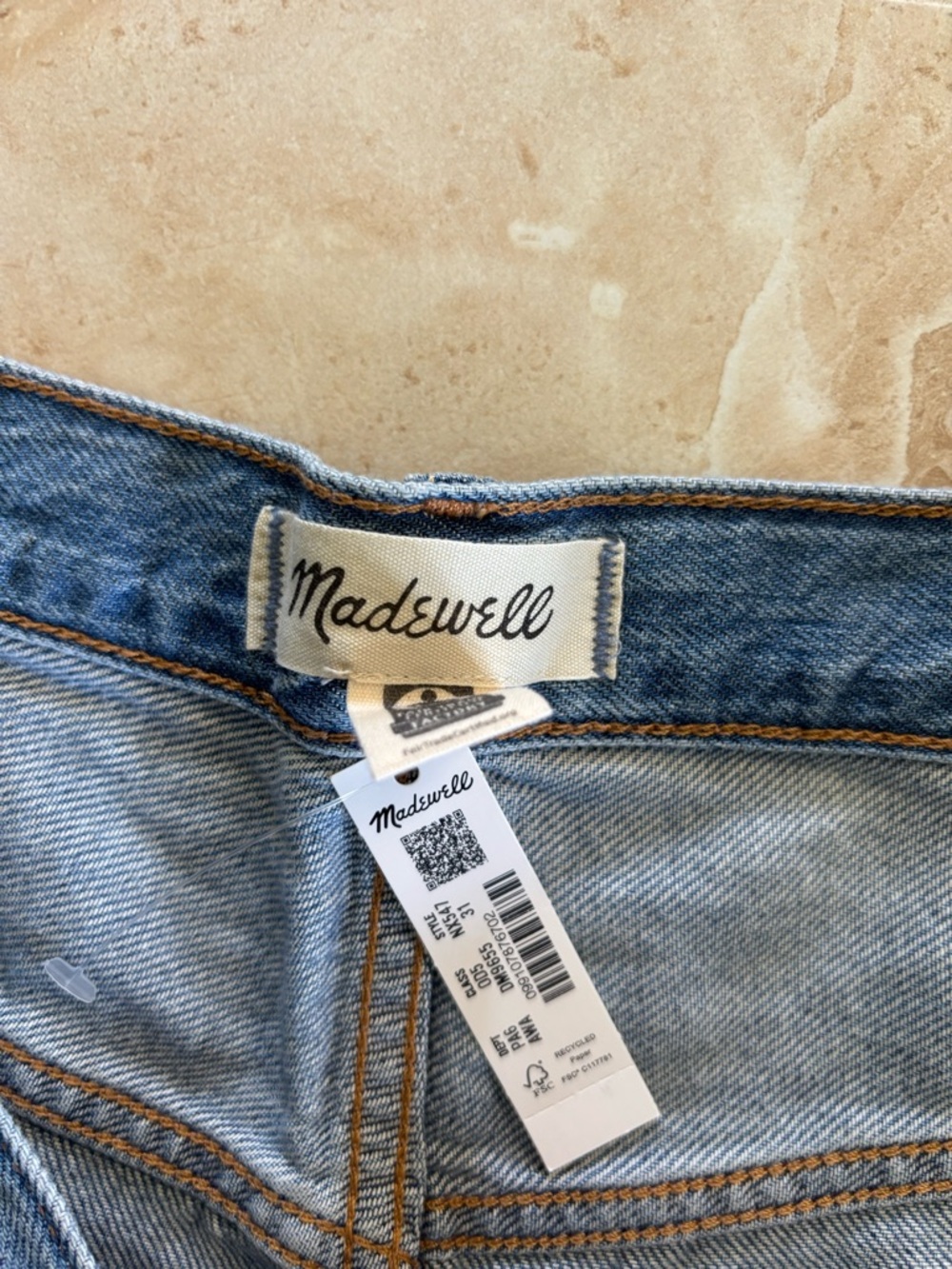 Madewell pleated denim short cotton lyocell blend new NWT spring summer beach - Picture 5 of 8